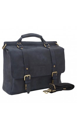 Кожаный синий мужской винтажный портфель TONY BELLUCCI - 5084-03