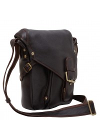 Кожаная мужская фирменная коричневая сумка на плечо TONY BELLUCCI - 5086-04