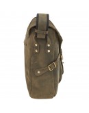 Фотография Кожаная мужская винтажная сумка на плечо болотного цвета TONY BELLUCCI 5087-05