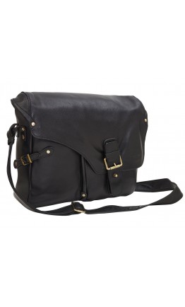 Кожаная черная мужская сумка на плечо из гладкой кожи TONY BELLUCCI - 5087-101