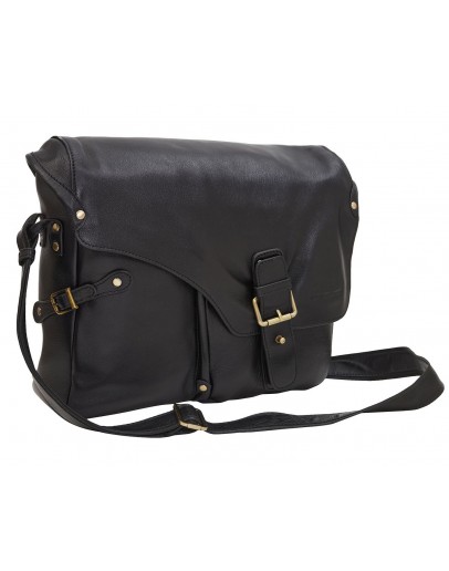 Фотография Кожаная черная мужская сумка на плечо из гладкой кожи TONY BELLUCCI - 5087-101