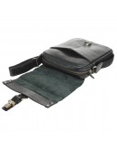 Фотография Кожаная черная вместительная мужская сумка на плечо TONY BELLUCCI - 5130-893