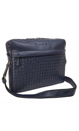 Кожаная синяя мужская деловая сумка на плечо TONY BELLUCCI - 5144-09