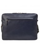 Фотография Кожаная синяя мужская деловая сумка на плечо TONY BELLUCCI - 5144-09
