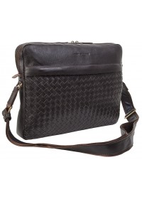 Кожаная коричневая мужская деловая сумка на плечо TONY BELLUCCI - 5144-04