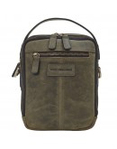 Фотография Винтажная кожаная сумка-барсетка оливкового цвета TONY BELLUCCI - 5153-05