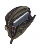 Фотография Винтажная кожаная сумка-барсетка оливкового цвета TONY BELLUCCI - 5153-05