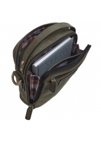 Винтажная кожаная сумка-барсетка оливкового цвета TONY BELLUCCI - 5153-05