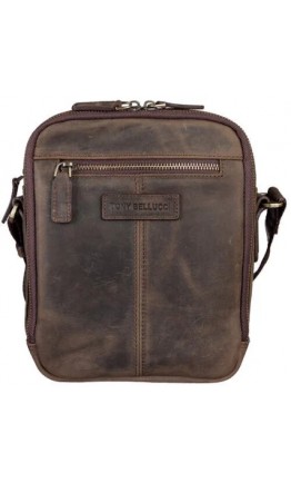 Винтажная кожаная сумка-барсетка коричневого цвета TONY BELLUCCI - 5153-06