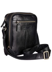 Черная мужская кожаная сумка на плечо TONY BELLUCCI - 5153-893