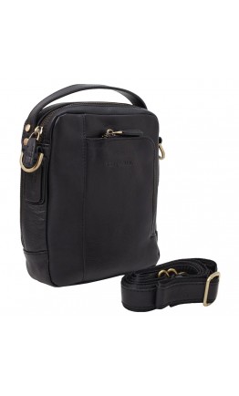 Черная небольшая кожаная мужская сумка на плечо TONY BELLUCCI - 5154-101
