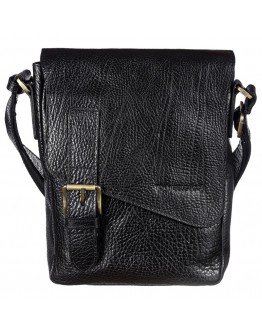 Кожаная черная фирменная мужская сумка на плечо TONY BELLUCCI - 5164-893