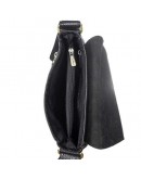 Фотография Кожаная черная фирменная мужская сумка на плечо TONY BELLUCCI - 5164-893