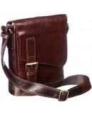 Фотография Кожаная коричневая фирменная мужская сумка на плечо TONY BELLUCCI - 5164-896