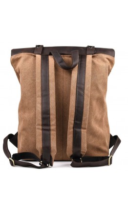 Вместительный рюкзак из комбинации натуральной кожи и ткани TARWA RCc-5191-3md