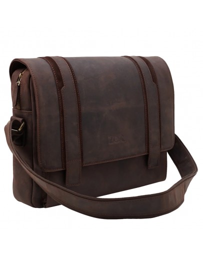 Фотография Кожаная коричневая винтажная мужская сумка на плечо TONY BELLUCCI - 5192-04