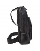 Фотография Кожаный черный мужской фирменный слинг на плечо - рюкзак TONY BELLUCCI - 5213-101