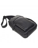 Фотография Кожаный черный мужской фирменный слинг на плечо - рюкзак TONY BELLUCCI - 5213-101