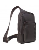 Фотография Кожаный коричневый мужской фирменный слинг на плечо - рюкзак TONY BELLUCCI - 5213-4