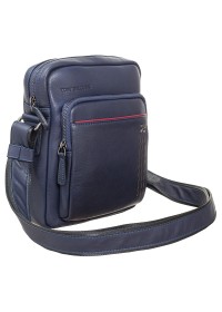 Синяя мужская кожаная сумка на плечо TONY BELLUCCI 5214-09