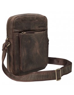 Коричневая мужская сумка на плечо из натуральной винтажной кожи TONY BELLUCCI - 5227-06