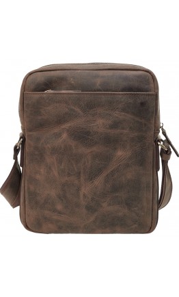 Коричневая мужская сумка на плечо из натуральной винтажной кожи TONY BELLUCCI - 5227-06
