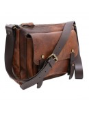 Фотография Кожаная фирменная мужская сумка через плечо Persuasion Time Resistance 5228801 brown