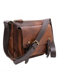 Кожаная фирменная мужская сумка через плечо Persuasion Time Resistance 5228801 brown