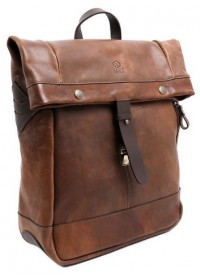 Кожаный фирменный рюкзак ролл-топ Time Resistance 5229101