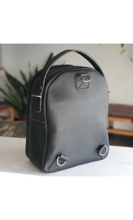 Черный женский рюкзак из науральной зернистой кожи 6282207W-SGE