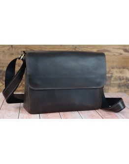 Коричневая горизонтальная кожаная винтажная сумка на плечо 5583360-SGE