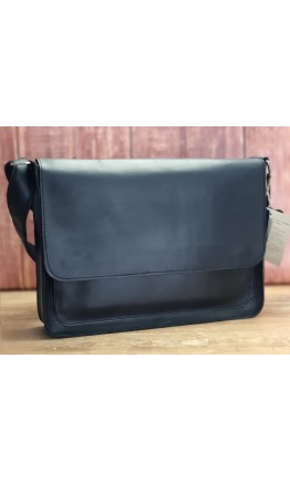 Черная кожаная винтажная сумка на плечо формата А4 5588960-SGE
