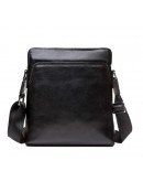 Фотография Кожаная черная мужская плечевая сумка 5865-1
