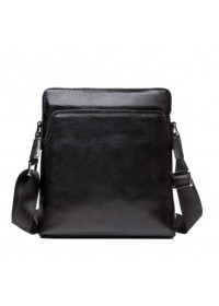 Кожаная черная мужская плечевая сумка 5865-1