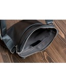 Фотография Кожаная черная мужская плечевая сумка 5865-1