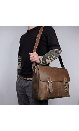 Мега модная и винтажная кожаная сумка на плечо 76002LR
