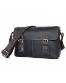 Фотография Темно-коричневая удобная сумка мужская на плечо 76002J
