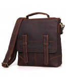 Фотография Вертикальная коричневая мужская сумка на плечо 76034