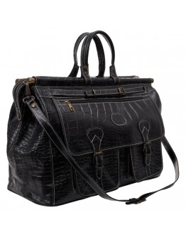 Черная кожаная мужская дорожная сумка Desisan - 607-11