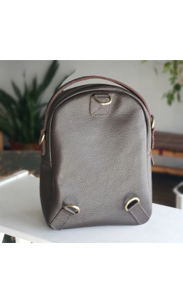Коричневый женский рюкзак из науральной зернистой кожи 62992202W-SGE