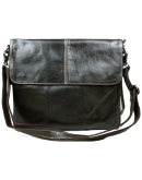 Фотография Тёмно-коричневая мужская кожаная сумка на плечо 7051