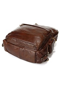 Практичный коричневый кожаный стильный  рюкзак 77007C