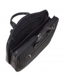 Фотография Черная мужская кожаная сумка для ноутбука 15.6 DESISAN 7008-113