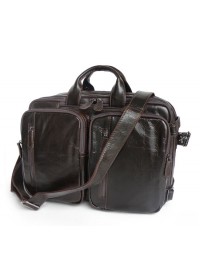 Кожаный портфель-рюкзак трансформер 77014Q-2