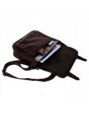 Фотография Мужская сумка на плечо, коричневая кожаная 7022C-2