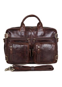 Универсальный кожаный вместительный портфель-рюкзак 77026Q