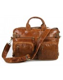 Фотография Рыжая кожаная мужская сумка-рюкзак 77026b1