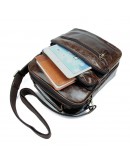 Фотография Практичная повседневная мужская коричневая сумка на плечо 77027