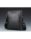 Фотография Удобная чёрная мужская кожаная сумка на плечо 7034