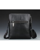 Фотография Удобная чёрная мужская кожаная сумка на плечо 7034